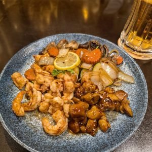 Teppan Cooked Chicken Teriyaki (4 oz) and Shrimp (4 oz)