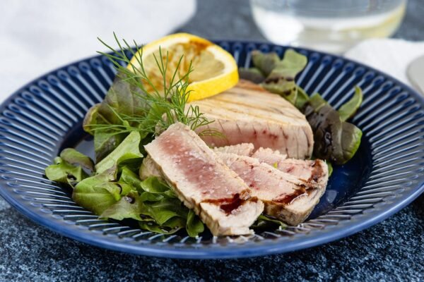 tuna, tuna steak, fishes, fish, nature, fried, food, vegetables, salad