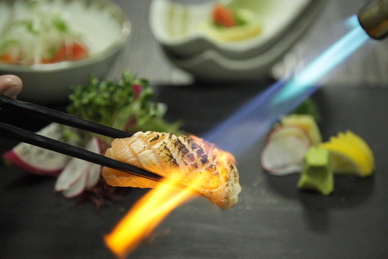 sushi art, japanese, restaurant, nature, food, rice, seafood, roll, fish